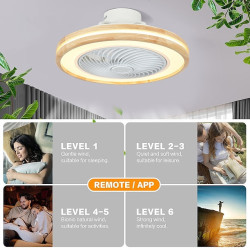 led loftsventilatorer med lys, der kan dæmpes med fjernbetjening kontral 20" flush mount loftslampe akryl lampeskærm lysekrone soveværelse stue stue