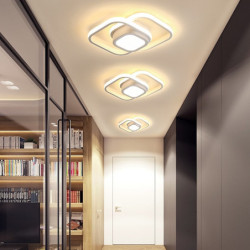 led loftslampe 1-lys 32cm geometriske former flush mount lys silica gel aluminium loftslampe til korridor veranda bar kreativ loft balkon lamper varm hvid/hvid