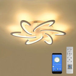 led loftslampe moderne sort hvid akryl 3 6 12 hoveder app kontrol med fjernbetjening til kontor spisestue stue blomster design...