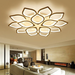 6/8/12/15 hoveder led loftslampe lotus design loftslampe moderne kunstnerisk metal akryl stil trinløs dæmpning soveværelse malet finish lys kun dæmpbar med fjernbetjening blomster design