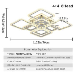 led loftslampe firkantet krom loftslampe boble akryl moderne dæmpbar flush mount led med fjernbetjening til stue soveværelse spisestue