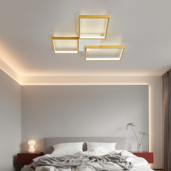 led loftslys55/78cm 3/5-lys geometri design dæmpbar aluminium malet finish luksuriøs moderne stil spisestue soveværelse pendel kun dæmpbar med fjernbetjening