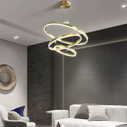 led pendel ring cirkel design 3 ringe 40/60/80cm justerbar akryl moderne lysekroner 3000k moderne moderne stil køkken spisestue hjemme bar lys varm hvid