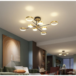 led loftslampe dæmpbart lys moderne sort guld cirkel design 75cm flush mount lys aluminium led nordisk stil