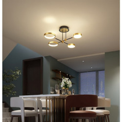 led loftslampe dæmpbart lys moderne sort guld cirkel design 75cm flush mount lys aluminium led nordisk stil