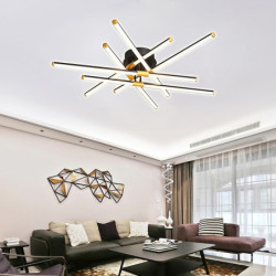 led loftslys 60/90cm geometri design dæmpbar aluminium malet finish luksuriøs moderne stil spisestue soveværelse pendel kun dæmpbar med fjernbetjening