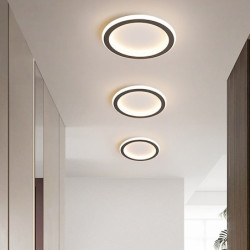 led loftslampe 1-lys 20cm ringdesign indbygningslys silicagel aluminium loftslampe til korridor veranda bar kreativ loft...