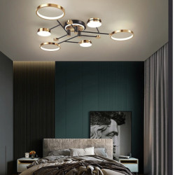 led loftslampe 120cm cirkel design linje design geometriske former flush mount lys akryl kunstnerisk stil lineær malet finish moderne nordisk stil