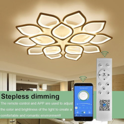 6/8/12/15 hoveder led loftslampe lotus design loftslampe moderne kunstnerisk metal akryl stil trinløs dæmpning soveværelse malet finish lys kun dæmpbar med fjernbetjening blomster design