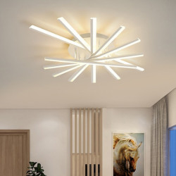moderne loftslampe, der kan dæmpes med fjernbetjening, kontraindsænket loftslampe akryl lampeskærm lysekrone soveværelse stue...