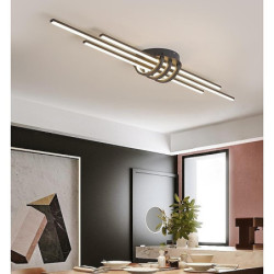 80cm LED loftslampe moderne geometrisk design sort hvid minimalistisk indbygningslys aluminiummalet finish