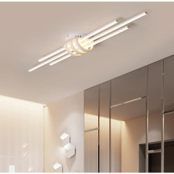 80cm LED loftslampe moderne geometrisk design sort hvid minimalistisk indbygningslys aluminiummalet finish