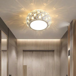 16cm LED loftslampe krystal veranda lysgangskorridor lampe moderne rund desgin indbygget lys metallakeret finish