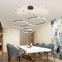 1-lys led 90w cirkel lysekrone/ led moderne pendellamper til stue kaffebar showroom/ stor størrelse/ dæmpbar med fjernbetjening/ wifi smart via stemmestyring