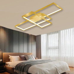 105cm led 3-lys loftslampe aluminium geometrisk mønster lineært flush mount lys moderne stil malet finish dæmpbar kontor spisestue lys kan kun dæmpes med fjernbetjening