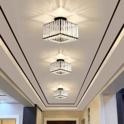 23cm loftslamper led krystal gang lys veranda lys firkantet metal malet finish moderne