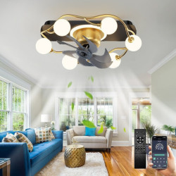 Loftlampe med lys ca & fjernbetjening 52cm 3-lys dæmpbar 6 vindhastigheder moderne Loftlampe til soveværelse, stue, lille værelse