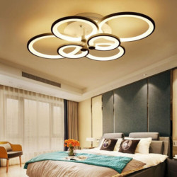 6-lys led dæmpbar loftslampe flush mount lys cirkel design moderne stil enkelhed akryl 90w stue spisestue soveværelse lys...