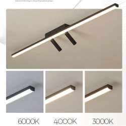 2-lys 80/100cm enkelt design loftslampe led spotLys skinne lys metal moderne enkel stil sort