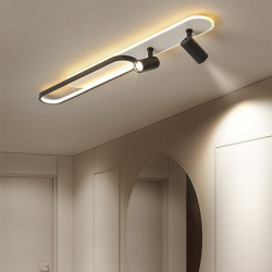 led loftslampe med spot lys moderne sort guld 60/100cm cirkel design flush mount lys metal kunstnerisk stil moderne stil...