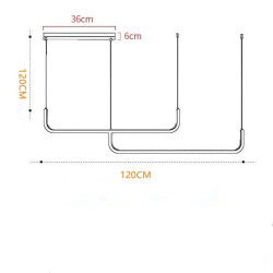 90/120cm led pendel enkelt design moderne nordisk sort guld lysekrone aluminium stilfuld ø lys malet finish kunstnerisk