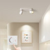 led smart loftspotLys med kontrolpanel 30cm/50cm 2/3-hoved retningsbestemt loftsmontering lysarmatur, justerbare overflademonterede spots, gang galleri butik rundt loft spotLyss fast