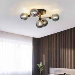 led Loftlampe globus design 5-lys lysekroner pendel lys metal glas moderne stil stue soveværelse spisestue pære medfølger ikke