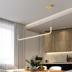 90/120cm led pendel enkelt design moderne nordisk sort guld lysekrone aluminium stilfuld ø lys malet finish kunstnerisk