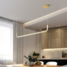 90/120cm led pendel enkelt design moderne nordisk sort guld lysekrone aluminium stilfuld ø lys malet finish kunstnerisk