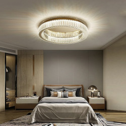 50cm rund loftslampe led lysekrone rustfrit stål nordisk stil spisestue stue soveværelse