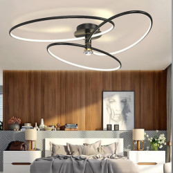 led loftslys 60/80/100cm 3-lys ring cirkel design dæmpbar aluminium malet finish luksuriøs moderne stil spisestue soveværelse...