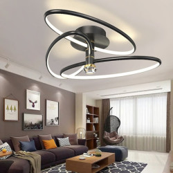 led loftslys 60/80/100cm 3-lys ring cirkel design dæmpbar aluminium malet finish luksuriøs moderne stil spisestue soveværelse pendel kun dæmpbar med fjernbetjening