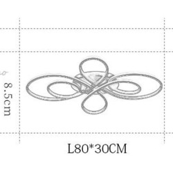 1-lys 60/80cm loftslampe led geometriske former flush mount lys metal malede finish moderne nordisk stil kontor stue kun dæmpbar med fjernbetjening