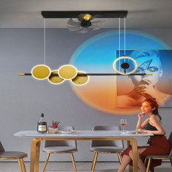 Loftlampe med 360° roterbar solnedgangslampe design app & fjernbetjening 100cm 5-lys dæmpbar 6 vindhastigheder moderne...