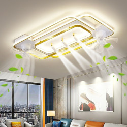 Loftlampe med lys 3 spotLys app & fjernbetjening 101cm dæmpbar 6 vindhastigheder moderne Loftlampe til soveværelse, stue