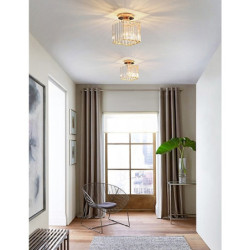 14cm rund firkantet krystal loftslampe led lysekrone korridor lys guld sort siliver flush mount lys metal galvaniseret moderne nordisk stil gave til familie venner