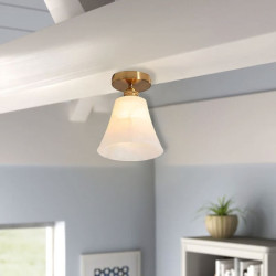 semi flush mount loftslampe marmor vintage industriel mini 18cm rund klar glas globus semi flush mount loftlampe