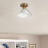 semi flush mount loftslampe marmor vintage industriel mini 18cm rund klar glas globus semi flush mount loftlampe