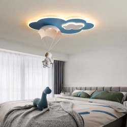 dæmpbar led loftlampe til børneværelse, kreativ enkelhed skyer fly lys soveværelse tegneserie loftslampe med fjernbetjening