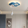 dæmpbar led loftlampe til børneværelse, kreativ enkelhed skyer fly lys soveværelse tegneserie loftslampe med fjernbetjening