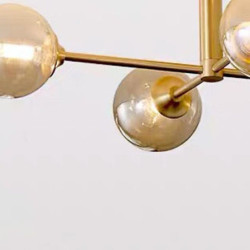 66 cm vedhæng lanterne design indbygget lys metal sputnik messing nordisk stil