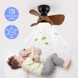 Loftlampe med lys 22″ dæmpbar led 3 farve 6 hastigheder timing vendbare blade med fjernbetjening, husholdningsventilator lysekrone, indendørs lavprofil Loftlampe