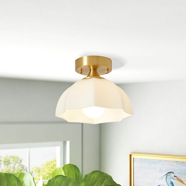 led loftslampe 20cm geometriske former planlamper glas kobber kunstnerisk stil formel stil loftslampe til korridor