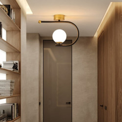 23 cm ledet loftlampe veranda lys korridor lampe sort guld globus design nordiske geometriske former indfældningslys metal...