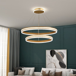 led pendel 40+60cm 1-lys ring cirkel design dæmpbar luksuriøs moderne stil spisestue soveværelse pendel