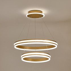 led pendel 40+60cm 1-lys ring cirkel design dæmpbar luksuriøs moderne stil spisestue soveværelse pendel