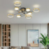 led loftslampe dæmpbart lys moderne sort guld 6/8 hoveder cirkel design 75cm flush mount lys aluminium led nordisk stil