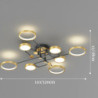 led loftslampe dæmpbart lys moderne sort guld 6/8 hoveder cirkel design 75cm flush mount lys aluminium led nordisk stil