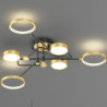 led loftslampe dæmpbart lys moderne sort guld 6/8 hoveder cirkel design 75cm flush mount lys aluminium led nordisk stil