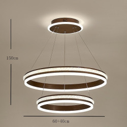 led pendel 40+60cm 1-lys ring cirkel design dæmpbar luksuriøs moderne stil spisestue soveværelse pendel